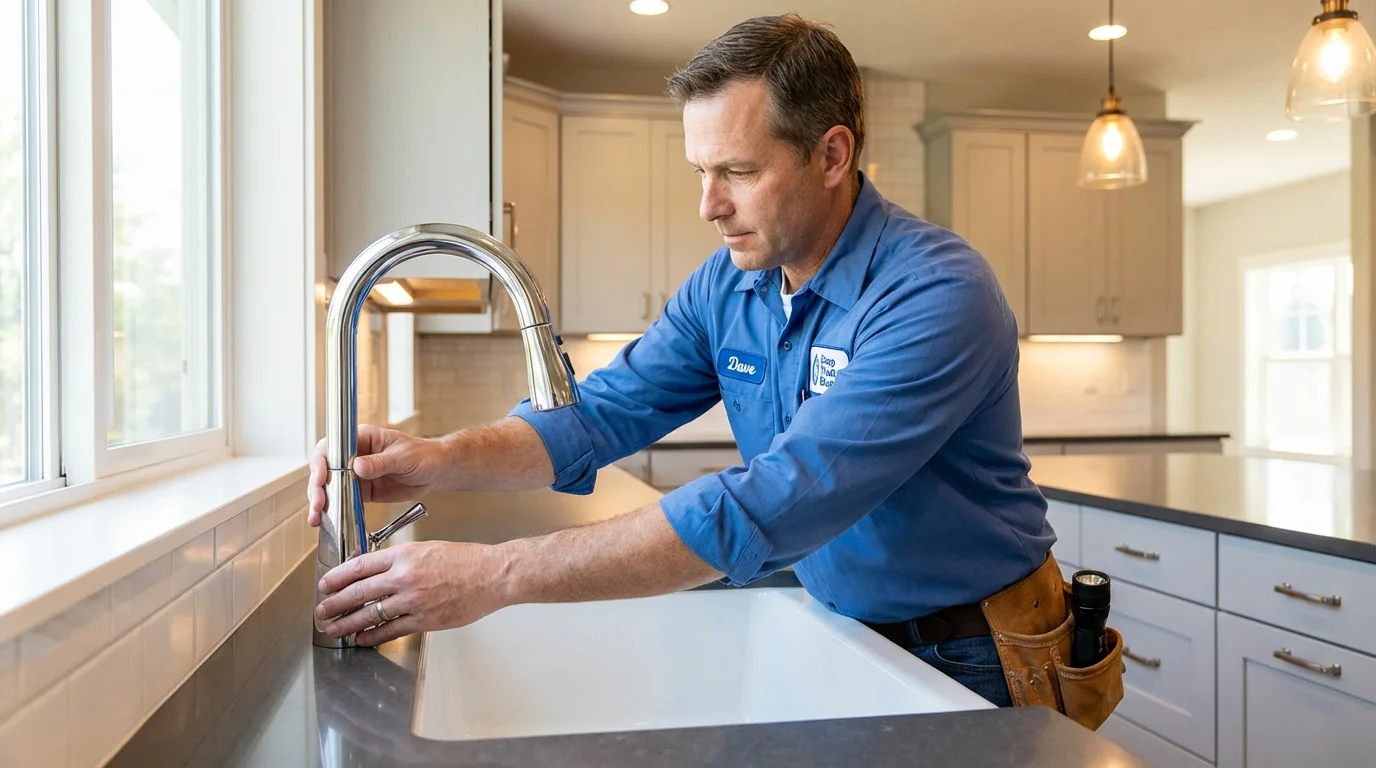 Kitchen faucet installation by Johns Plumbing LLC in Zeeland