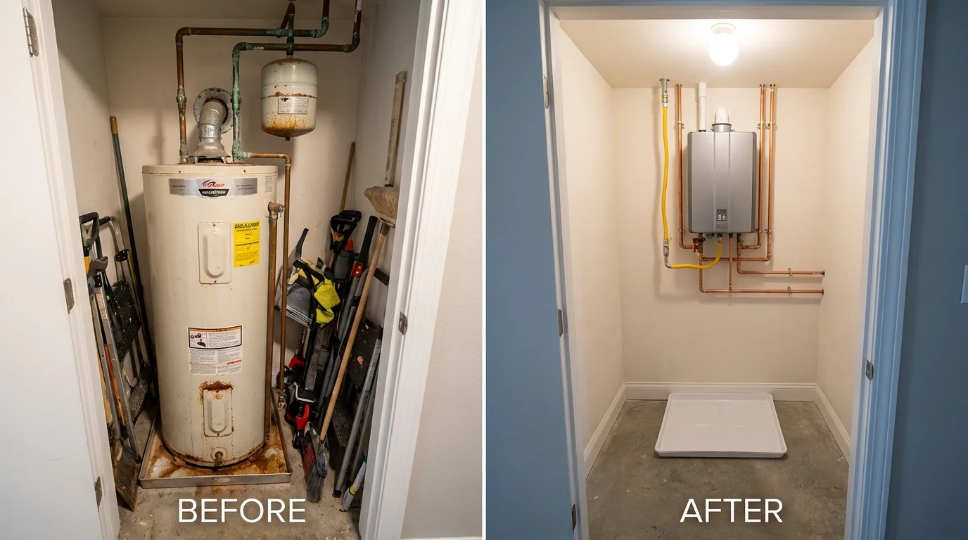 Tank water heater versus wall-mounted tankless unit comparison for Zeeland, MI homeowners